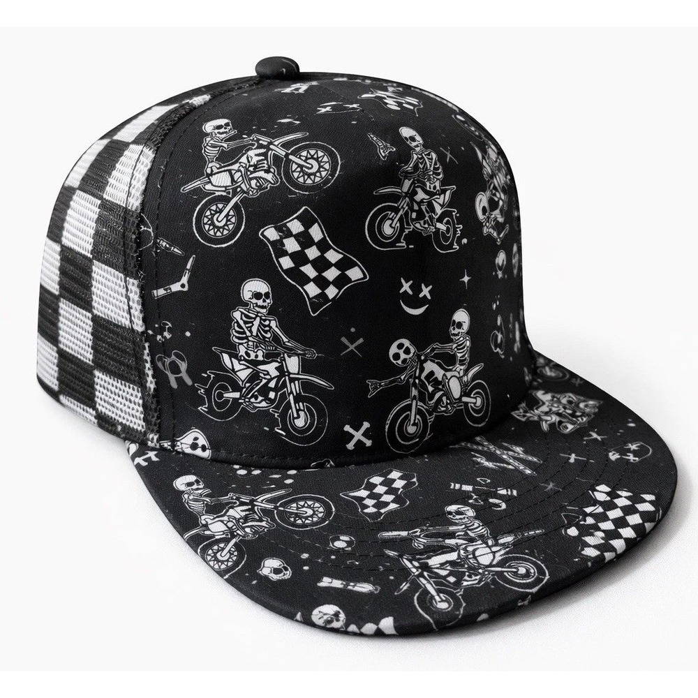 Strictly Wild Baby Trucker Hat 3M-12M Snapback Toddler Cap Bikes n Bones
